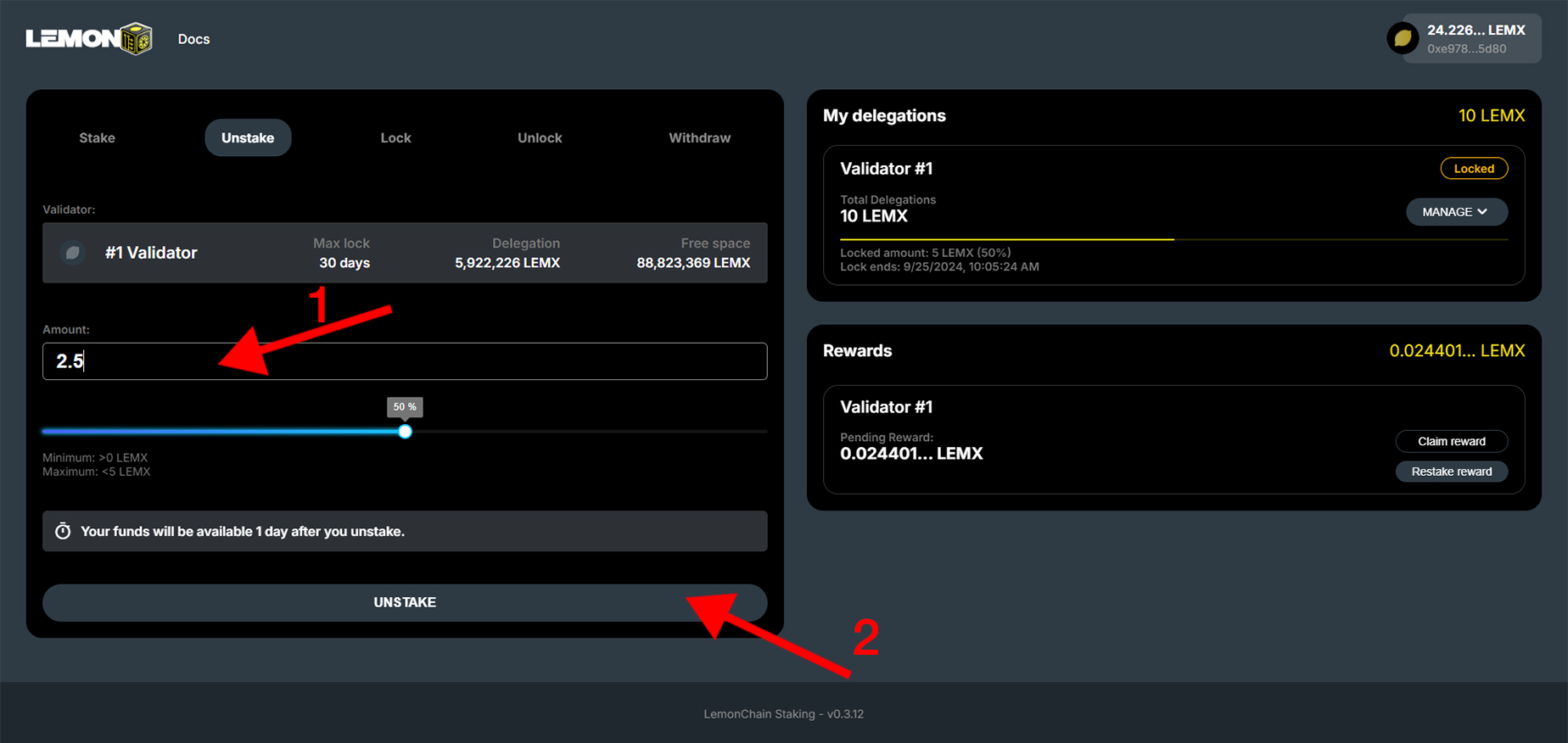 &quot;Unstaking Step 3&quot;
